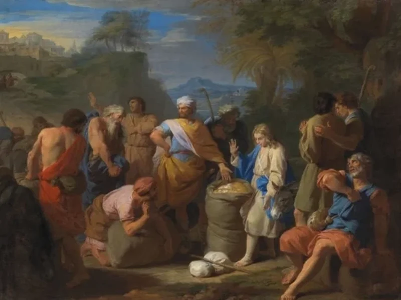 1675-Nicolas de Poilly - Il ritrovamento della coppa di Giuseppe nel sacco di Beniamino